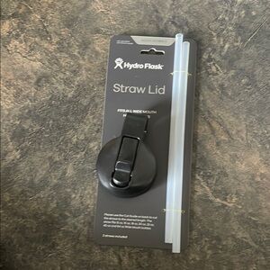 Hydro Flask Black Straw Lid with Clear Straws
